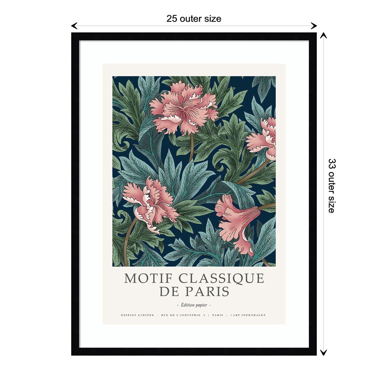 Motif Classique 2 by Design Fabrikken Wood Framed Wall Art Print